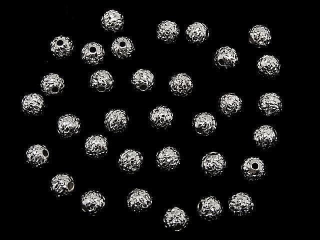 Silver 925 Random Round Cut Beads [4mm][5mm][6mm][8mm] Rhodium Plated 1pc