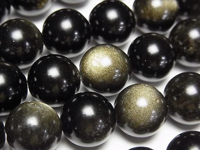 Golden Obsidian AAA+ Round 12mm half or 1strand beads (aprx.15inch/36cm)