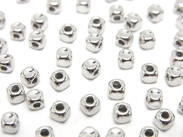 Silver925  Cube 3x3x3mm Rhodium Plated  10pcs