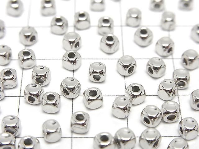 Silver925  Cube 3x3x3mm Rhodium Plated  10pcs