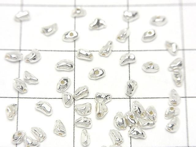Silver 925 Nugget (3x2x2mm) [No coating] [Rhodium plated] [18KGP] 10pcs