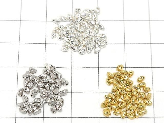 Silver 925 Nugget (3x2x2mm) [No coating] [Rhodium plated] [18KGP] 10pcs