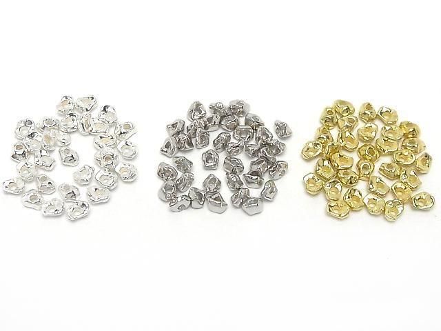 Silver 925 Nugget (4x3.5x2.5mm) [No coating] [Rhodium plated] [18KGP] 5pcs