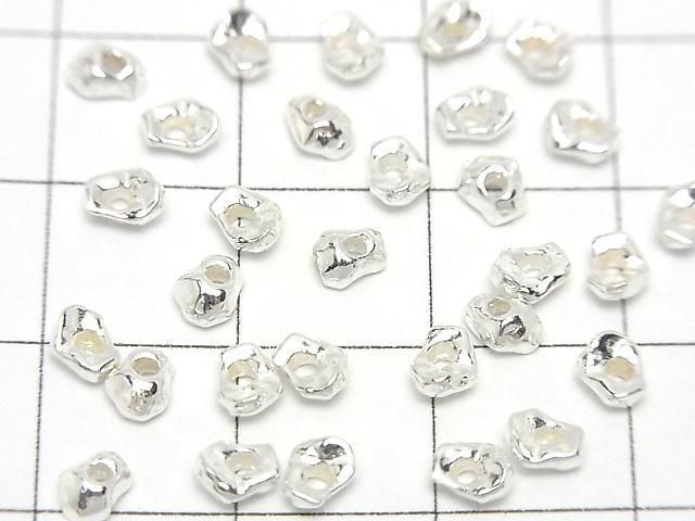 Silver 925 Nugget (4x3.5x2.5mm) [No coating] [Rhodium plated] [18KGP] 5pcs