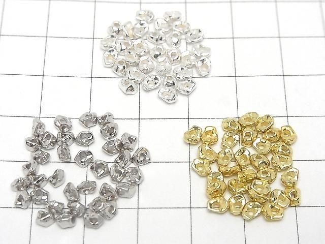 Silver 925 Nugget (4x3.5x2.5mm) [No coating] [Rhodium plated] [18KGP] 5pcs