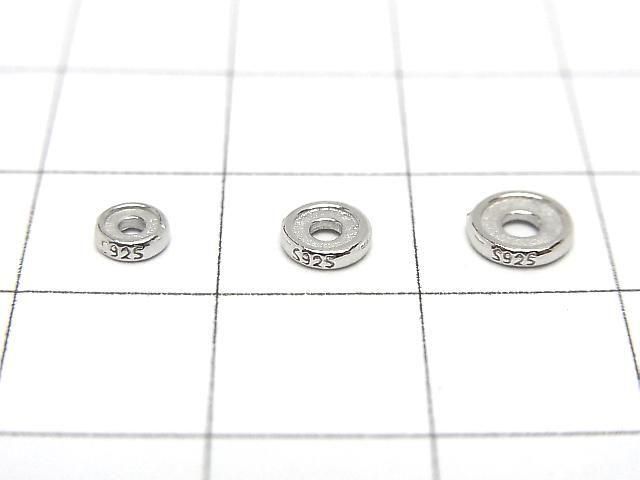 Silver925  Rondelle  4mm,5mm,6mm Rhodium Plated  5pcs