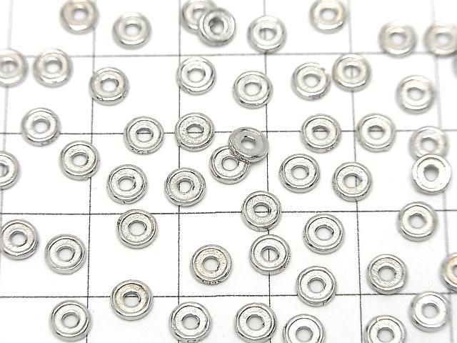 Silver925  Rondelle  4mm,5mm,6mm Rhodium Plated  4pcs