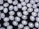 [Video] Blue Lace Agate x Crystal AAA Oval Faceted Cabochon 10x8mm 2pcs