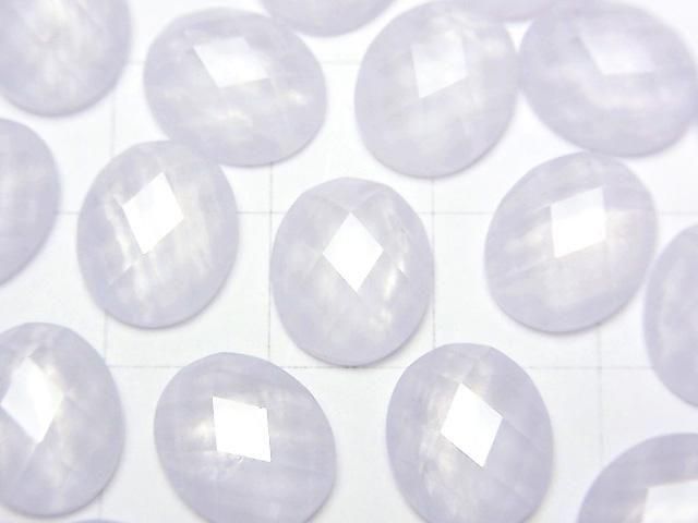 [Video] Blue Lace Agate x Crystal AAA Oval Faceted Cabochon 12x10mm 2pcs