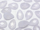 [Video] Blue Lace Agate x Crystal AAA Pear Shape Faceted Cabochon 12x8mm 2pcs