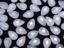 [Video] Blue Lace Agate x Crystal AAA Pear Shape Faceted Cabochon 12x8mm 2pcs