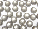 [Video] Pyrite x Crystal AAA Round Faceted Cabochon 8x8mm 2pcs