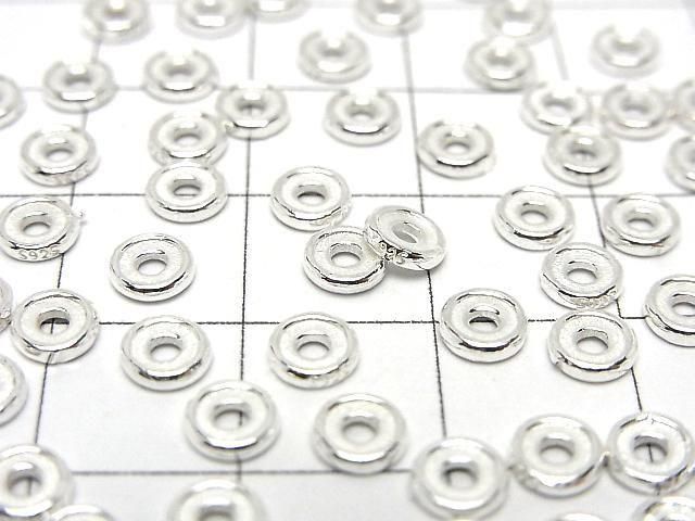 Silver925  Rondelle  4mm,5mm,6mm No coating  4pcs