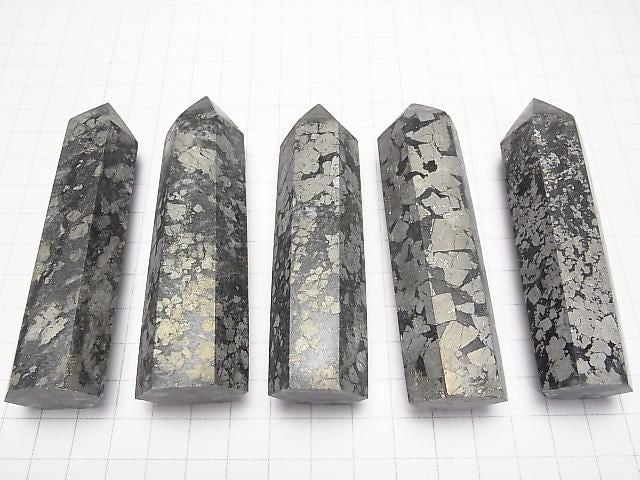 [Video] Pyrite point (hexagonal column) 1pc