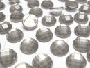 [Video] Pyrite x Crystal AAA Round Faceted Cabochon 12x12mm 2pcs
