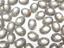 [Video] Pyrite x Crystal AAA Oval Faceted Cabochon 8x6mm 2pcs