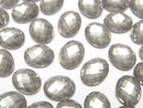 [Video] Pyrite x Crystal AAA Oval Faceted Cabochon 10x8mm 2pcs
