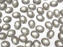 [Video] Pyrite x Crystal AAA Oval Faceted Cabochon 10x8mm 2pcs