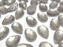 [Video] Pyrite x Crystal AAA Pear shape Faceted Cabochon 12x8mm 2pcs