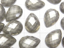 [Video] Pyrite x Crystal AAA Pear shape Faceted Cabochon 14x10mm 2pcs