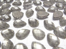 [Video] Pyrite x Crystal AAA Pear shape Faceted Cabochon 14x10mm 2pcs