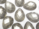[Video] Pyrite x Crystal AAA Pear shape Faceted Cabochon 18x13mm 2pcs