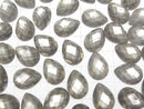 [Video] Pyrite x Crystal AAA Pear shape Faceted Cabochon 18x13mm 2pcs