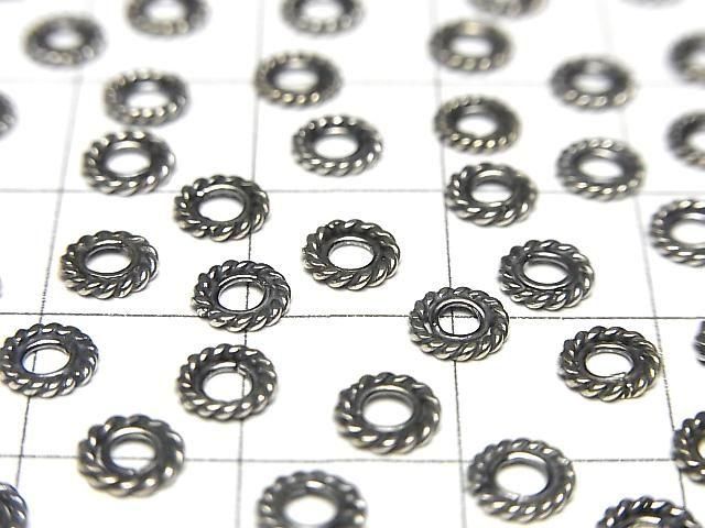 Bali Silver Rondelle 5x5x1mm Oxidized Finish 5pcs