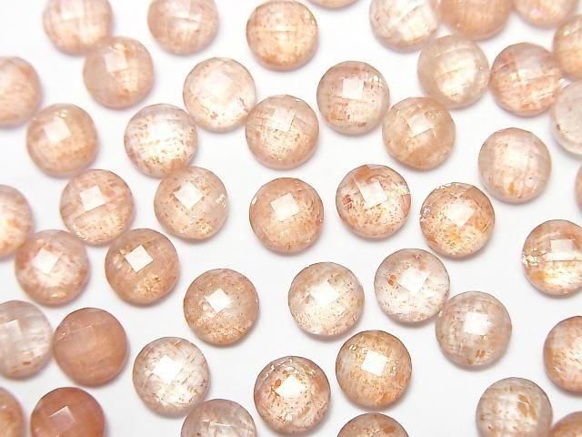[Video] Sunstone x Crystal AAA Round Faceted Cabochon 6x6mm 2pcs
