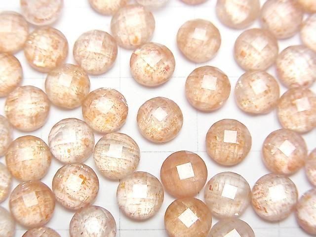 [Video] Sunstone x Crystal AAA Round Faceted Cabochon 6x6mm 2pcs