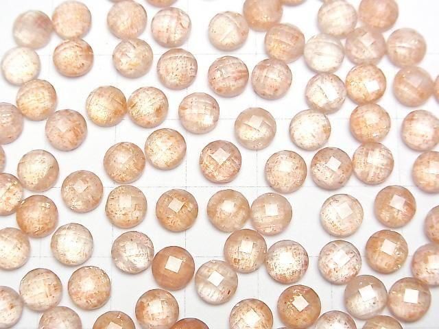 [Video] Sunstone x Crystal AAA Round Faceted Cabochon 6x6mm 2pcs