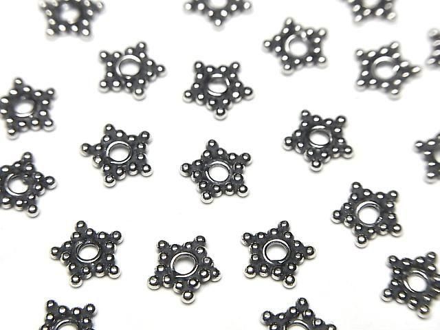 Bali Silver Rondelle 7x7x1.5mm Oxidized Finish 2pcs