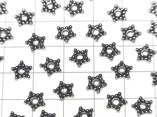 Bali Silver Rondelle 7x7x1.5mm Oxidized Finish 2pcs