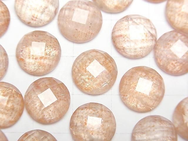 [Video] Sunstone x Crystal AAA Round Faceted Cabochon 12x12mm 2pcs
