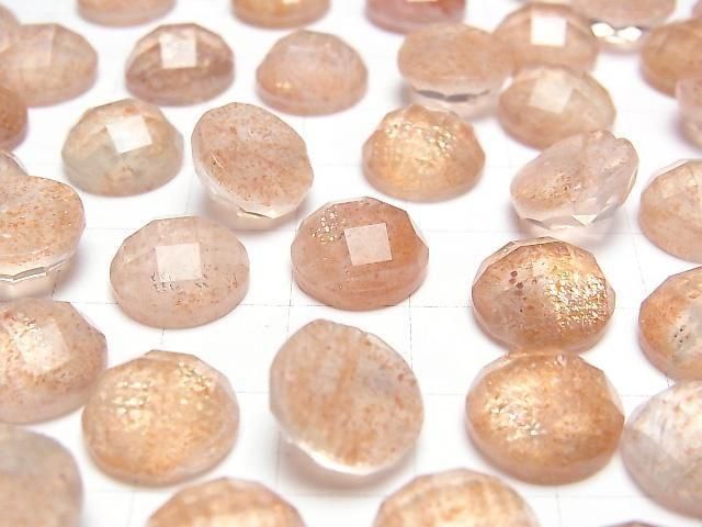 [Video] Sunstone x Crystal AAA Round Faceted Cabochon 12x12mm 2pcs