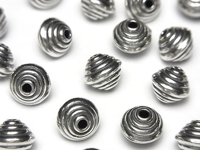 Bali Silver Rondelle 11x11x9mm Oxidized Finish 1pc