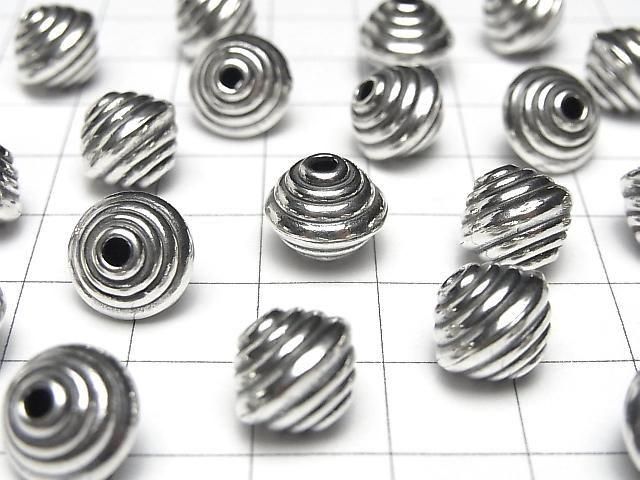 Bali Silver Rondelle 11x11x9mm Oxidized Finish 1pc