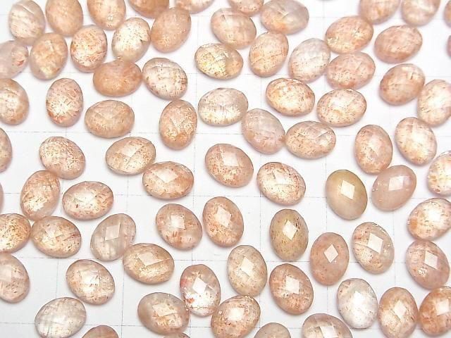 [Video] Sunstone x Crystal AAA Oval Faceted Cabochon 8x6mm 2pcs