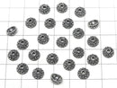 Bali Silver Bead Cap 8x8x4mm Oxidized Finish 2pcs