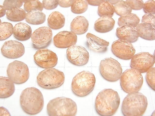 [Video] Sunstone x Crystal AAA Oval Faceted Cabochon 10x8mm 2pcs