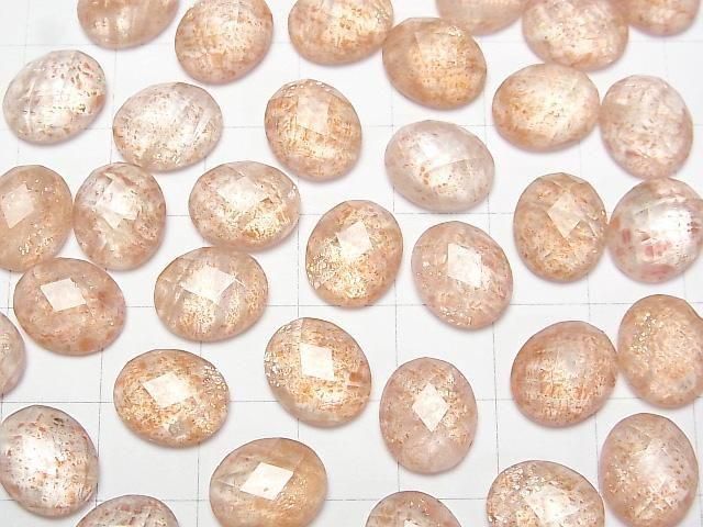 [Video] Sunstone x Crystal AAA Oval Faceted Cabochon 12x10mm 2pcs