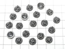 Bali Silver Bead Cap 9x9x4mm Oxidized Finish 2pcs