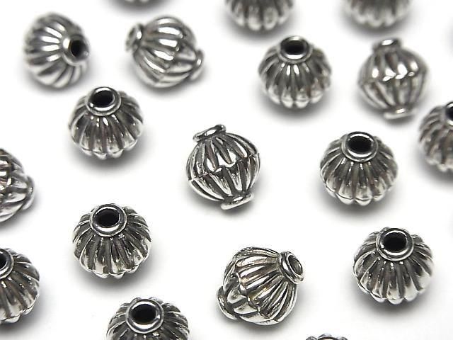 Bali Silver Roundel 9x9x9.5mm Oxidized Finish 1pc