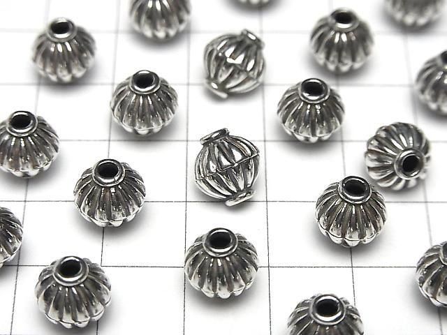 Bali Silver Roundel 9x9x9.5mm Oxidized Finish 1pc