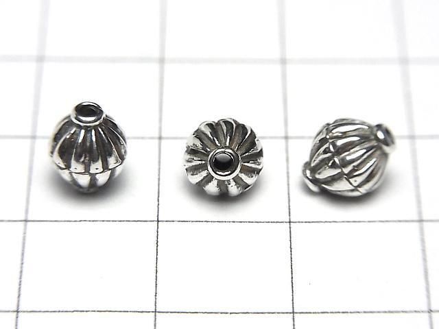 Bali Silver Rondelle 6x6x7.5mm Oxidized Finish 2pcs