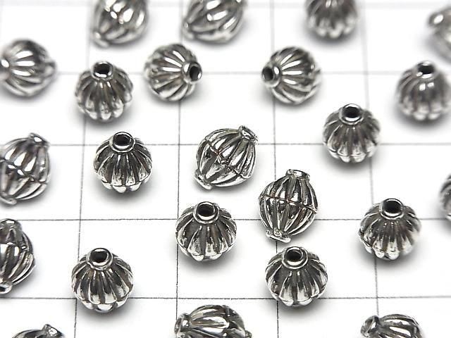 Bali Silver Rondelle 6x6x7.5mm Oxidized Finish 2pcs