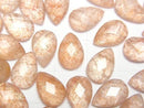 [Video] Sunstone x Crystal AAA Pear shape Faceted Cabochon 12x8mm 2pcs