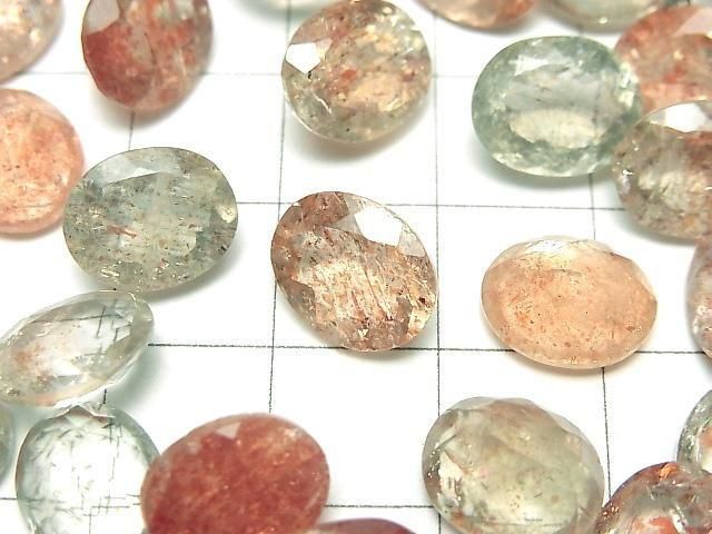[Video]High Quality Multicolor Sunstone AAA Loose stone Oval Faceted 11x9mm 3pcs