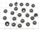 Bali Silver Bead Cap Flower 8x8x4.5mm Oxidized Finish 1pc