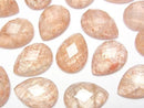 [Video] Sunstone x Crystal AAA Pear shape Faceted Cabochon 18x13mm 2pcs
